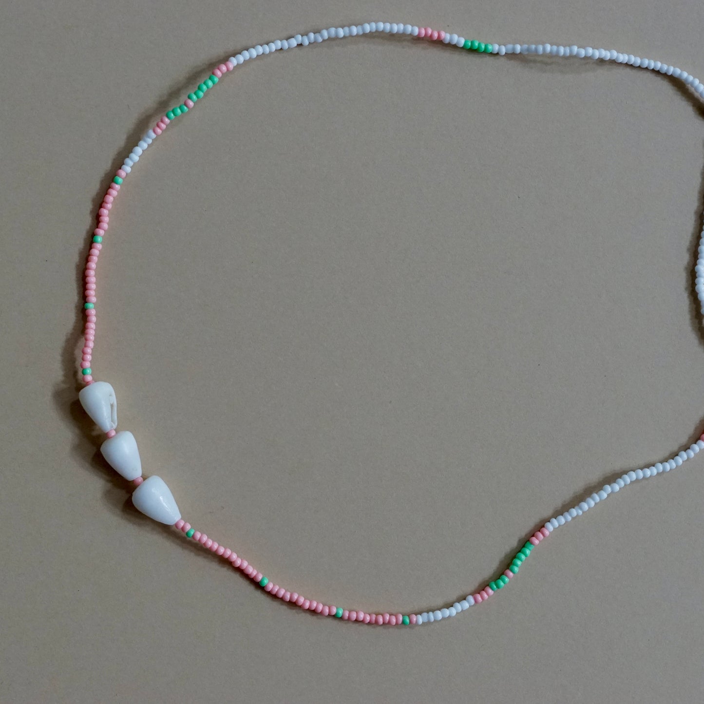 Triple Shell Seed Bead Necklace