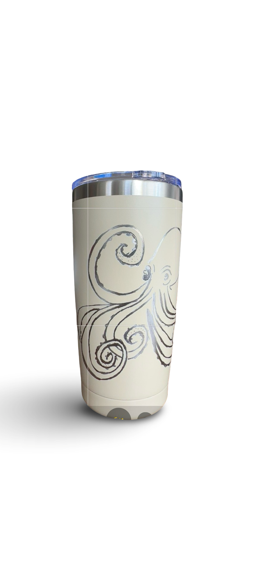 Ocean Grace – 20 oz Hand-Engraved Beige Stainless Steel Tumbler