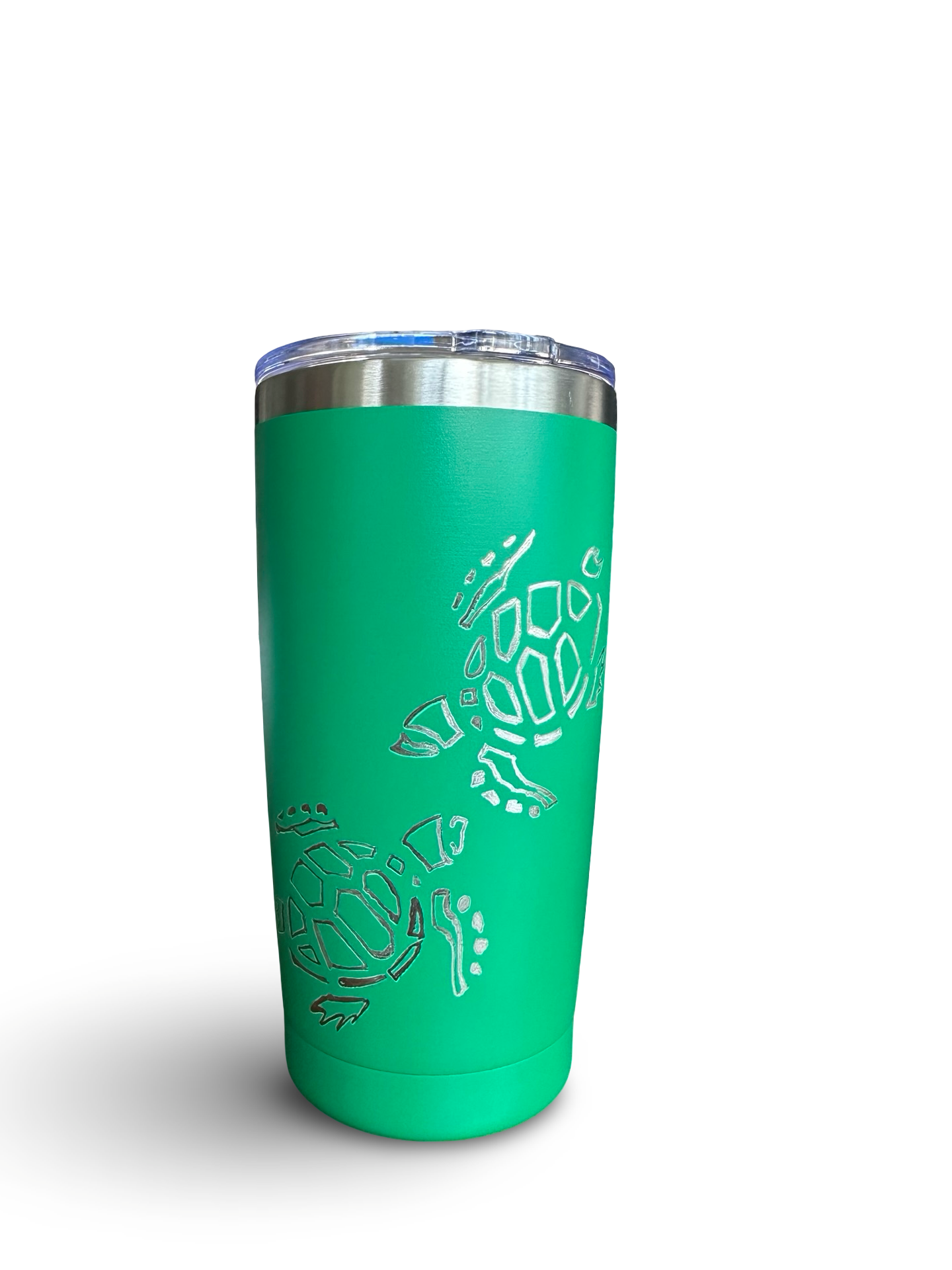Honu Harmony – 20 oz Hand-Engraved Green Stainless Steel Tumbler