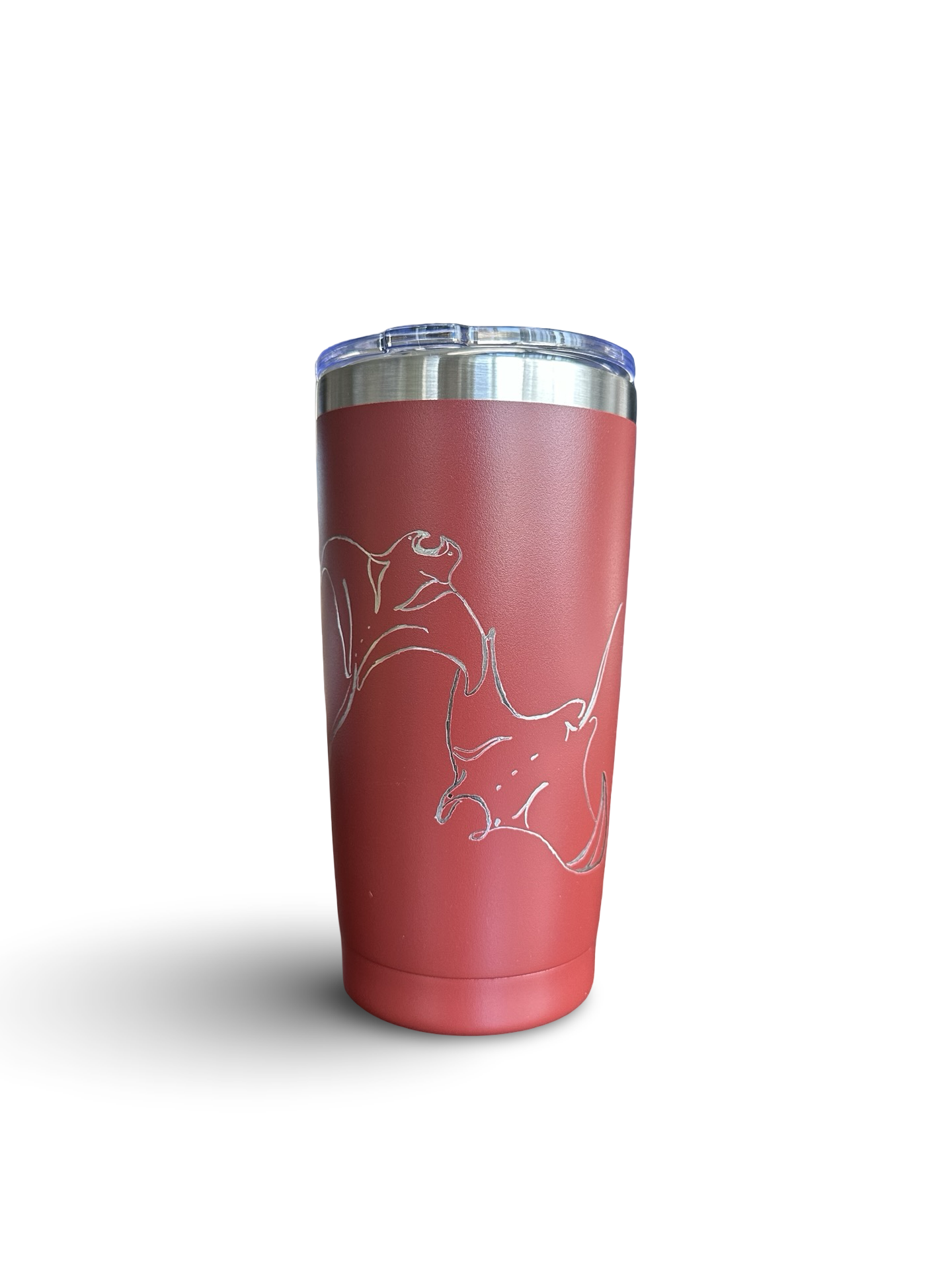 Ocean Glide – 20 oz Hand-Engraved Maroon Stainless Steel Tumbler