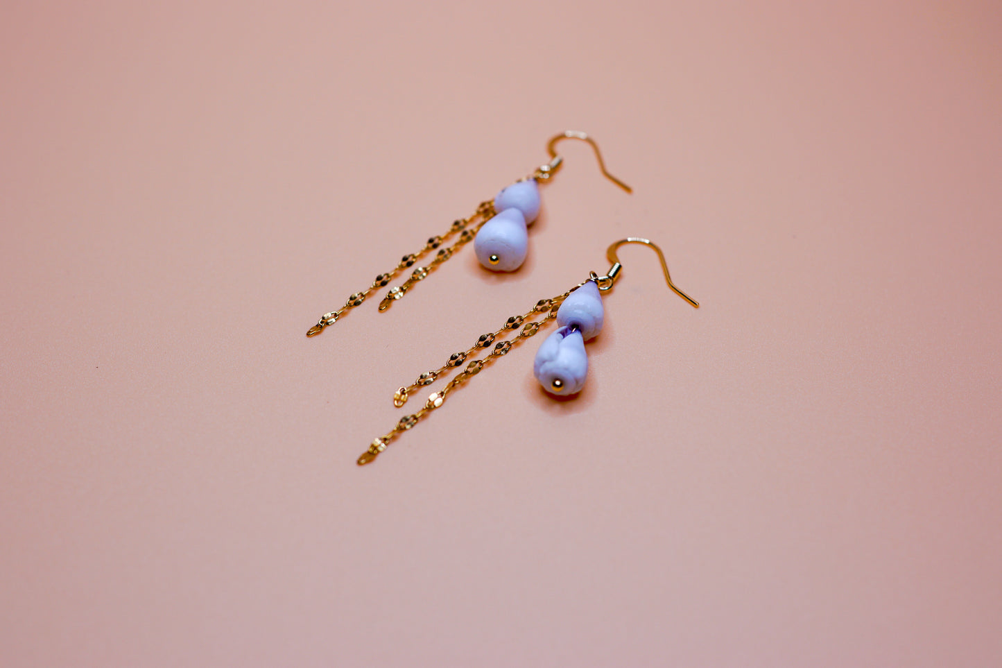 Golden Glimmer Cone Shell Drop Earrings