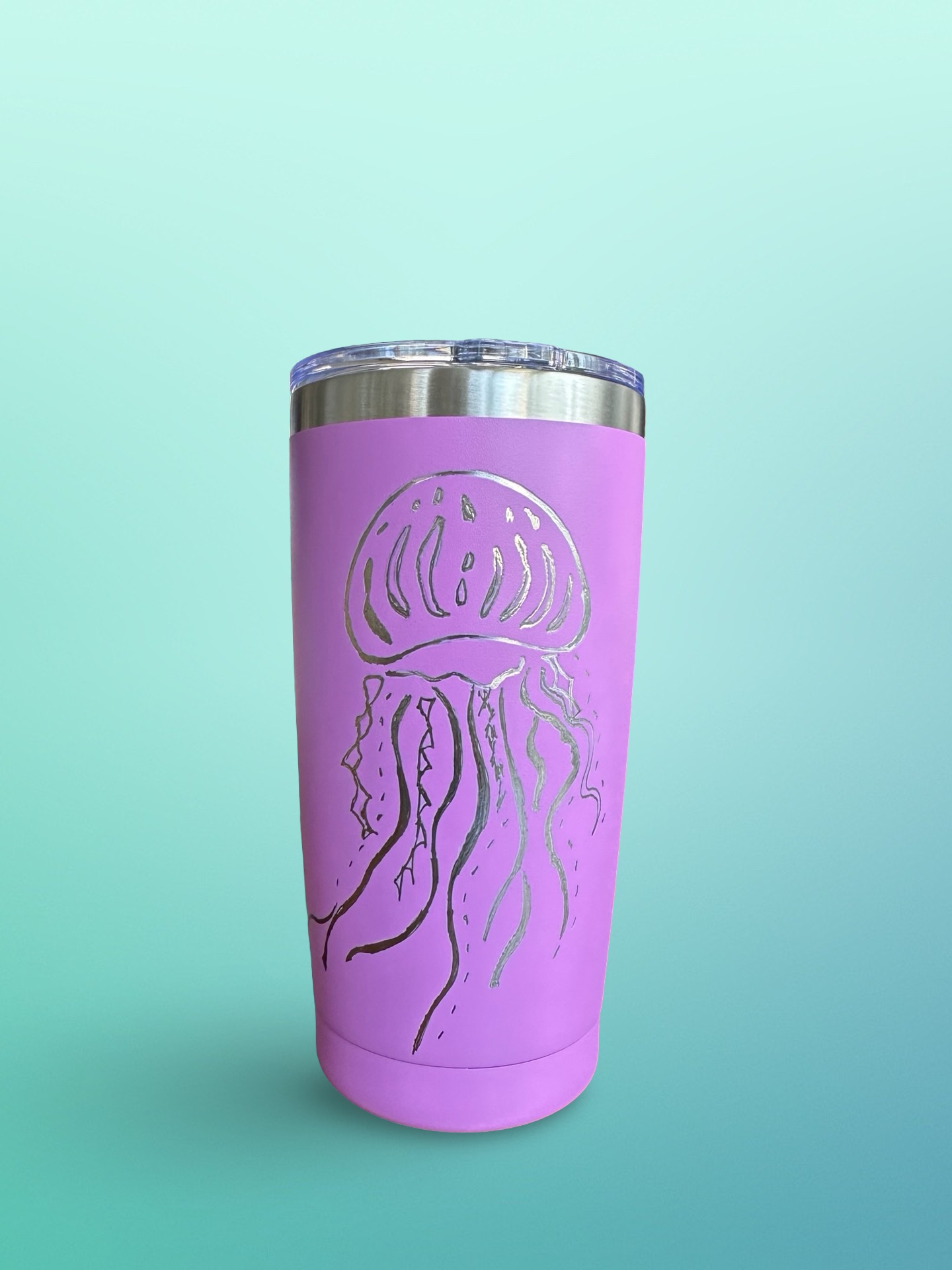 Drift & Glow – 20 oz Hand-Engraved Violet Stainless Steel Tumbler