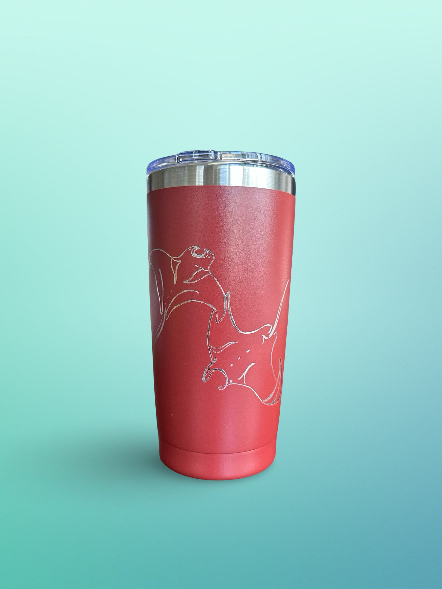 Ocean Glide – 20 oz Hand-Engraved Maroon Stainless Steel Tumbler